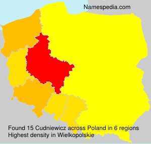 Surname Cudniewicz in Poland Surname Cudniewicz in Poland
