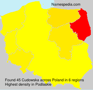 Surname Cudowska in Poland Surname Cudowska in Poland