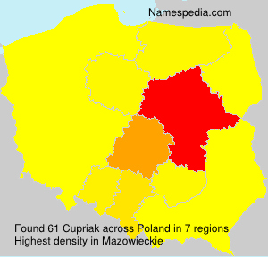 Surname Cupriak in Poland Surname Cupriak in Poland