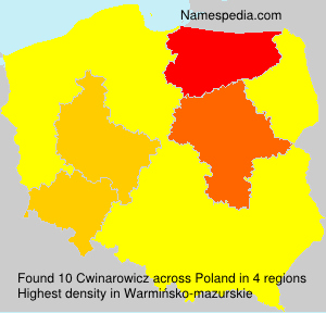 Surname Cwinarowicz in Poland Surname Cwinarowicz in Poland