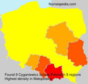 Surname Cyganiewicz in Poland Surname Cyganiewicz in Poland