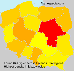 Surname Cygler in Poland Surname Cygler in Poland