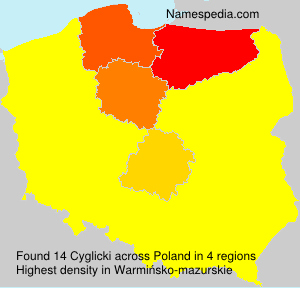 Surname Cyglicki in Poland Surname Cyglicki in Poland