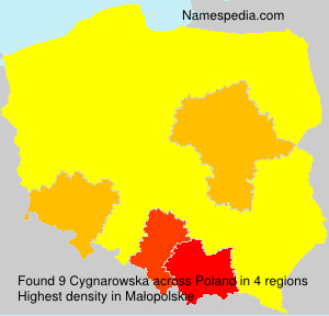 Surname Cygnarowska in Poland Surname Cygnarowska in Poland