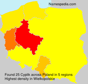 Surname Cyplik in Poland Surname Cyplik in Poland