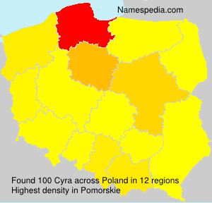 Surname Cyra in Poland Surname Cyra in Poland