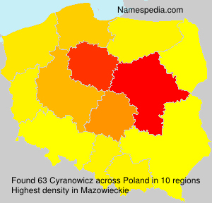 Surname Cyranowicz in Poland Surname Cyranowicz in Poland