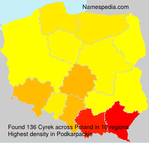 Surname Cyrek in Poland Surname Cyrek in Poland