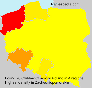 Surname Cyrklewicz in Poland Surname Cyrklewicz in Poland
