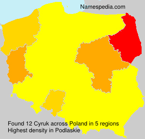 Surname Cyruk in Poland Surname Cyruk in Poland