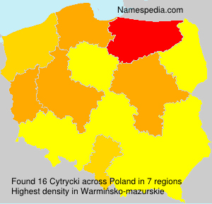 Surname Cytrycki in Poland Surname Cytrycki in Poland