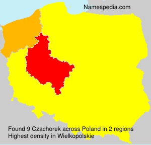 Surname Czachorek in Poland