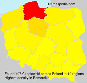 Surname Czapiewski in Poland