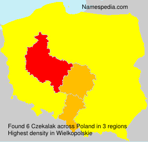 Surname Czekalak in Poland Surname Czekalak in Poland