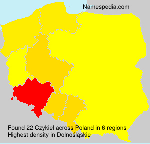 Surname Czykiel in Poland