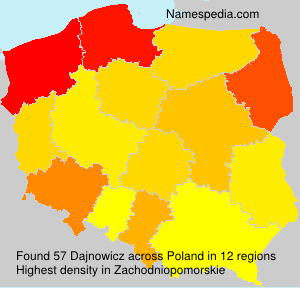 Surname Dajnowicz in Poland Surname Dajnowicz in Poland
