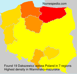 Surname Dakszewicz in Poland Surname Dakszewicz in Poland