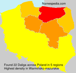 Surname Daliga in Poland Surname Daliga in Poland
