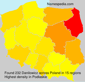 Surname Danilowicz in Poland Surname Danilowicz in Poland