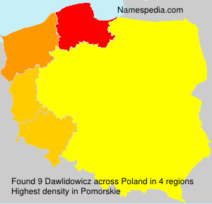 Surname Dawlidowicz in Poland Surname Dawlidowicz in Poland