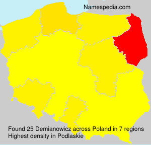 Surname Demianowicz in Poland Surname Demianowicz in Poland