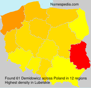 Surname Demidowicz in Poland Surname Demidowicz in Poland