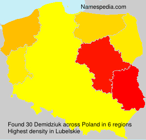 Surname Demidziuk in Poland Surname Demidziuk in Poland