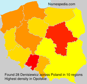 Surname Denisiewicz in Poland Surname Denisiewicz in Poland