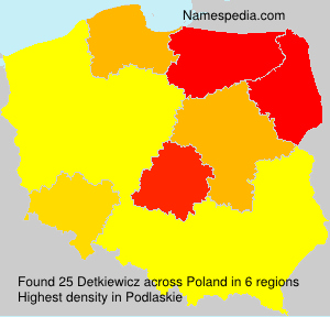 Surname Detkiewicz in Poland Surname Detkiewicz in Poland