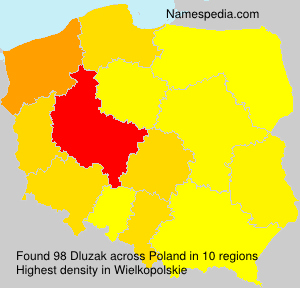 Surname Dluzak in Poland