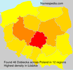 Surname Dobiecka in Poland Surname Dobiecka in Poland