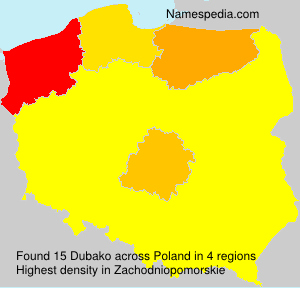Surname Dubako in Poland Surname Dubako in Poland