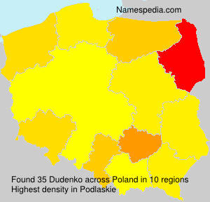 Surname Dudenko in Poland Surname Dudenko in Poland