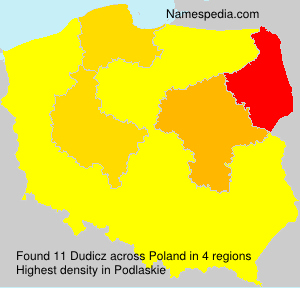 Surname Dudicz in Poland Surname Dudicz in Poland