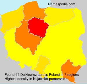 Surname Dulkiewicz in Poland Surname Dulkiewicz in Poland