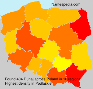 Surname Dunaj in Poland Surname Dunaj in Poland