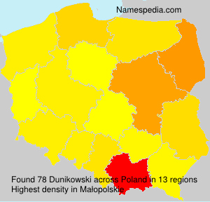 Surname Dunikowski in Poland Surname Dunikowski in Poland