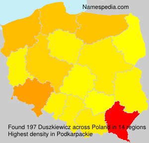 Surname Duszkiewicz in Poland Surname Duszkiewicz in Poland