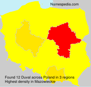 Surname Duval in Poland Surname Duval in Poland
