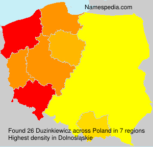 Surname Duzinkiewicz in Poland Surname Duzinkiewicz in Poland