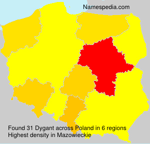 Surname Dygant in Poland Surname Dygant in Poland