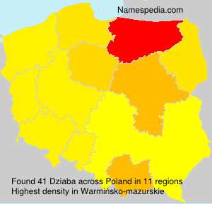 Surname Dziaba in Poland Surname Dziaba in Poland