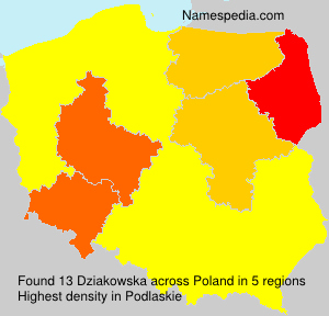 Surname Dziakowska in Poland