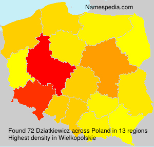 Surname Dziatkiewicz in Poland Surname Dziatkiewicz in Poland