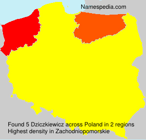 Surname Dziczkiewicz in Poland Surname Dziczkiewicz in Poland