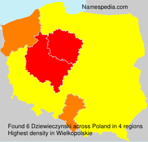 Surname Dziewieczynski in Poland