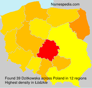 Surname Dzitkowska in Poland Surname Dzitkowska in Poland
