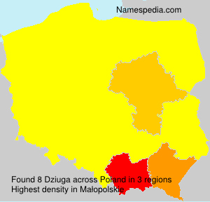 Surname Dziuga in Poland Surname Dziuga in Poland