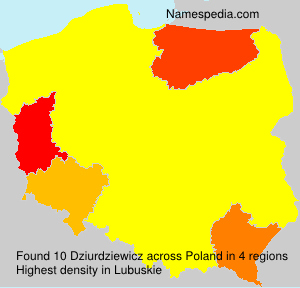 Surname Dziurdziewicz in Poland Surname Dziurdziewicz in Poland