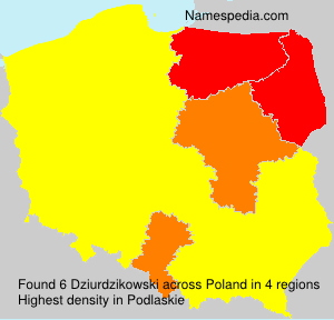 Surname Dziurdzikowski in Poland Surname Dziurdzikowski in Poland